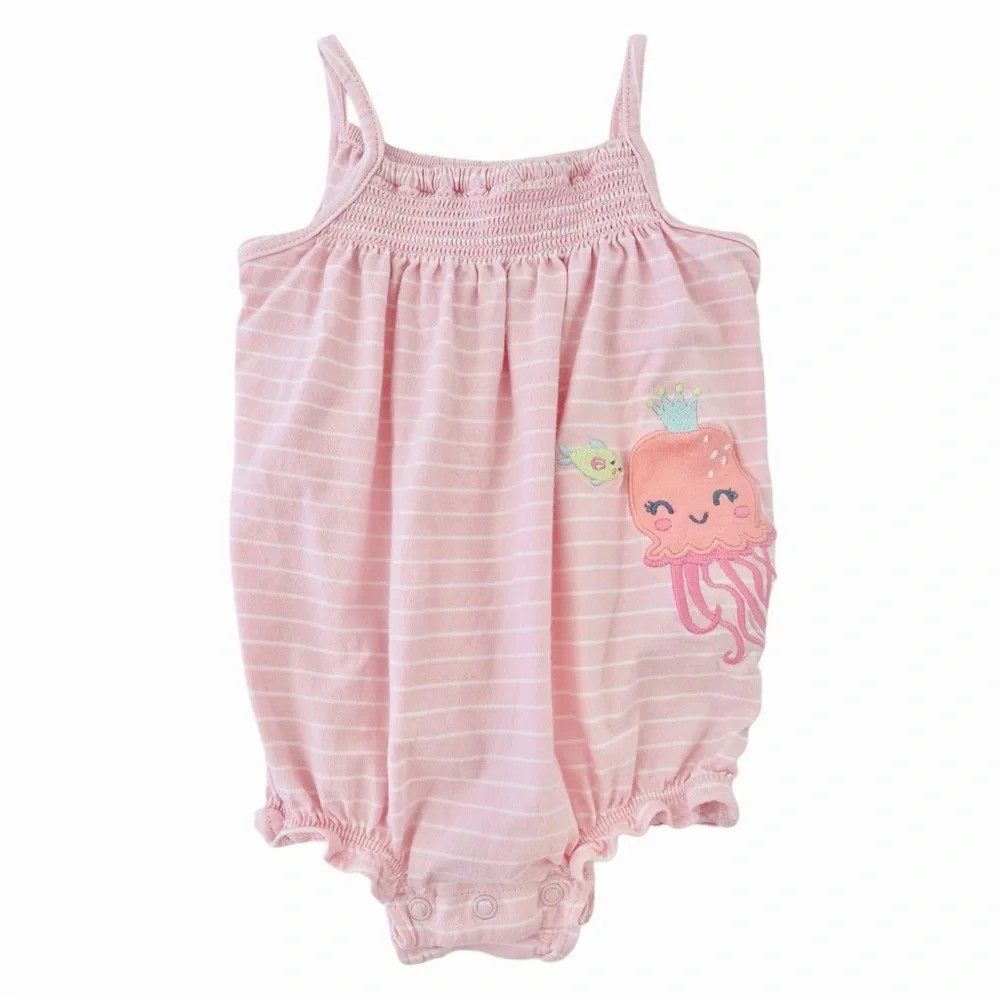 Carter's Pink & White Jellyfish Print Dress & Romper Onesie SET | Baby Girl 9MTH